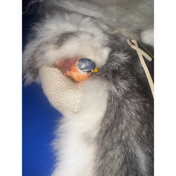 Aullyn Christmas Santa Stocking REAL Rabbit Fur Holiday Decor Unique - Picture 9 of 13